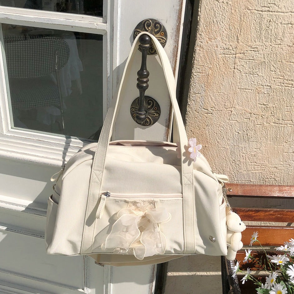 |ovuni| DAILY RIBBON GYM BAG IVORY