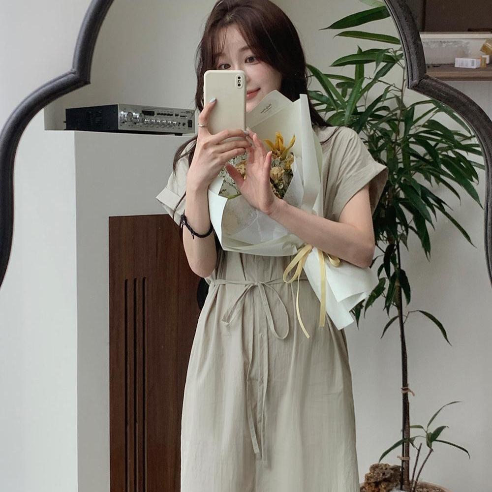 |SLOWAND| # SLOWMADE City Clean Fit Robe Shirt Dress (2 Colors)