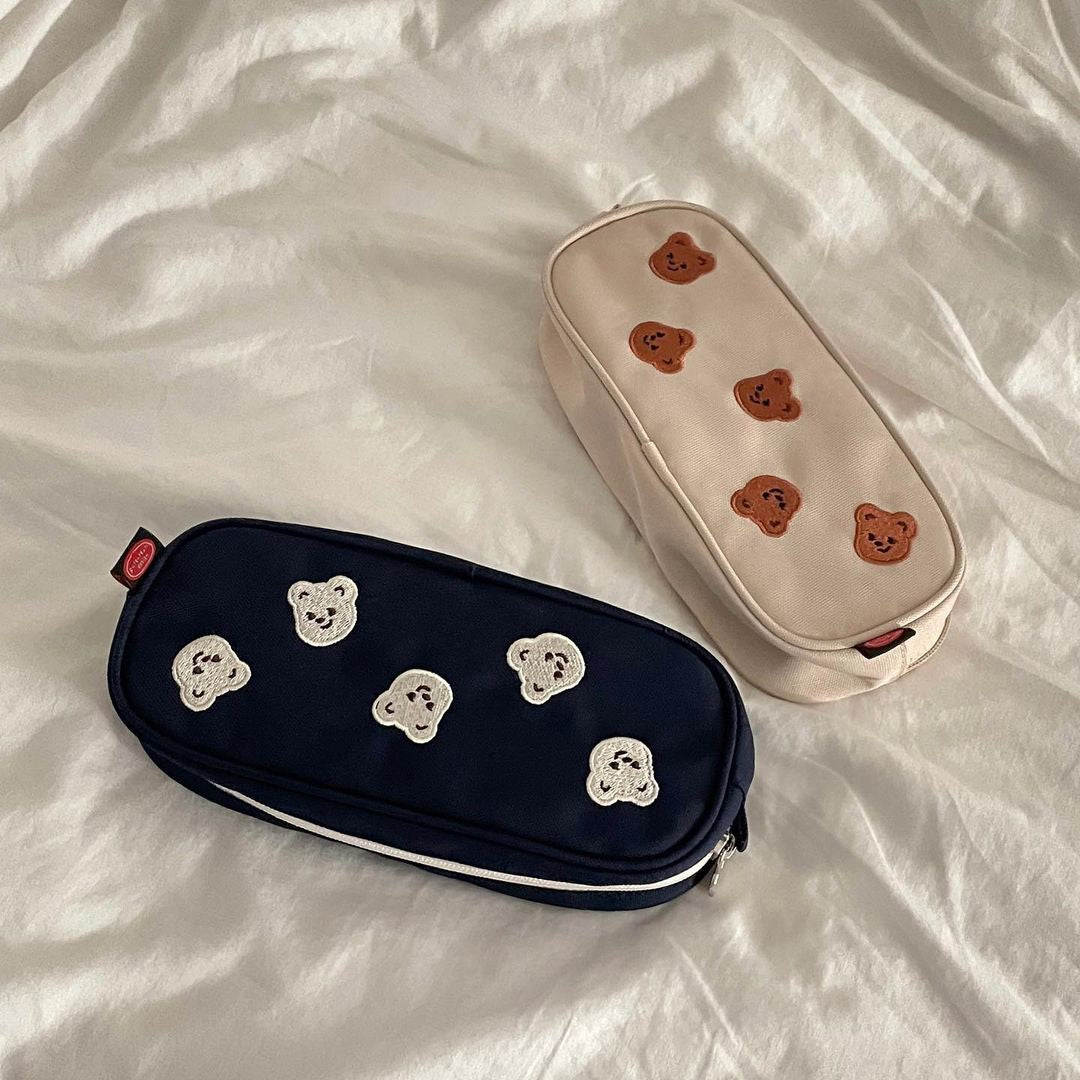 |pureureum design| Cupid Bear Pencil Pouch (Beige/ Navy)