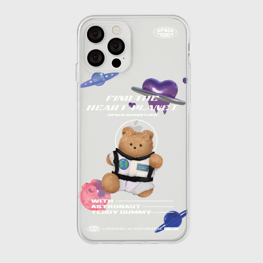 |THENINEMALL| Space Teddy Clear Phone Case (3 types)