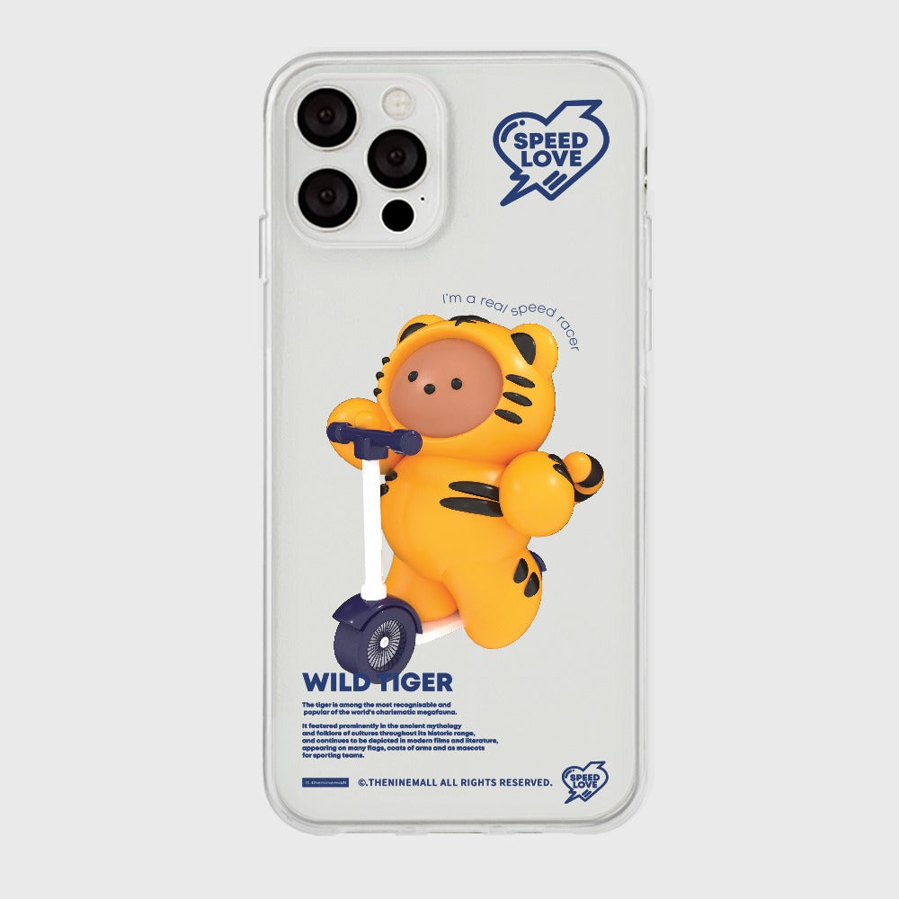 |THENINEMALL| Speed Love Tiger Clear Phone Case (3 types)