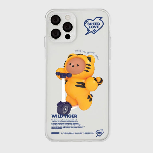 |THENINEMALL| Speed Love Tiger Clear Phone Case (3 types)