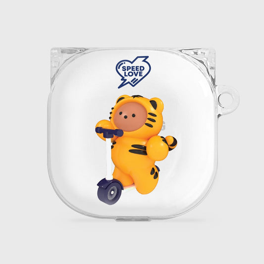 |THENINEMALL| Speed Love Tiger Buds Live Clear Case