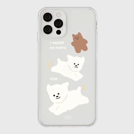 |THENINEMALL| Walk 뽀꾸 Bbokku Clear Phone Case