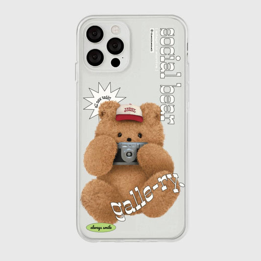 ｜THENINEMALL｜ 포토 테디 갤러리 Clear Phone Case (3 types)