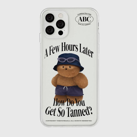 ｜THENINEMALL｜ 태닝 테디 Clear Phone Case (3 types)