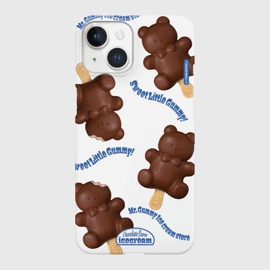 ｜THENINEMALL｜ Pattern Ice Cream Gummy Hard Phone Case (2 types)