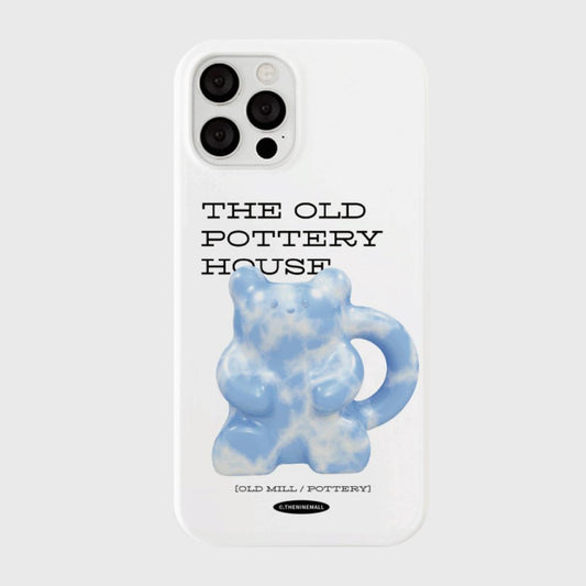 ｜THENINEMALL｜ 블루 포터리 Hard Phone Case (2 types)