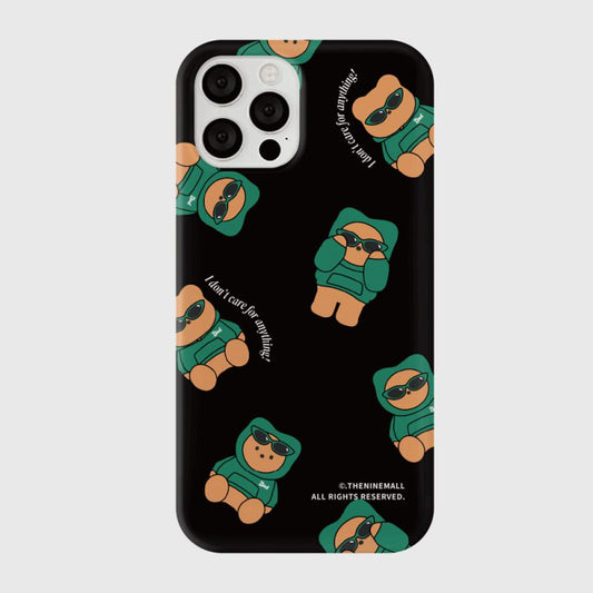 ｜THENINEMALL｜ Pattern Hoddie Gummy Hard Phone Case (2 types)