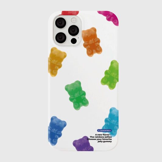 ｜THENINEMALL｜ 패턴 젤리구미 Hard Phone Case (3 types)