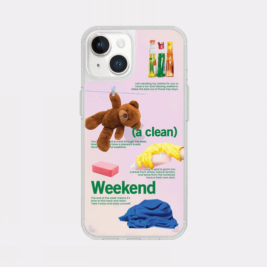 ｜Mademoment｜ Happy Weekend Design Glossy Mirror Phone