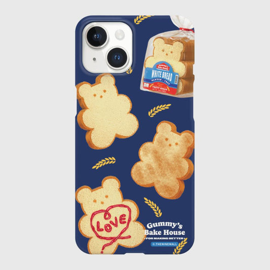 ｜THENINEMALL｜ Pattern Bread Gummy Hard Phone Case (2 types)