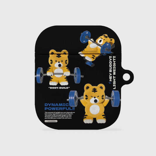 ｜THENINEMALL｜ Pattern Hey Tiger Gym AirPods Hard Case