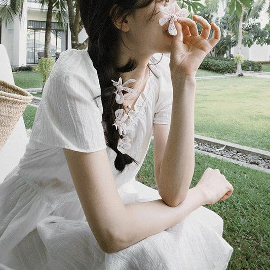 ｜SLOWAND｜ # SLOWMADE Heath Cotton Lace Dress (2 Colors)