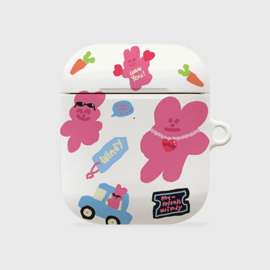 ｜THENINEMALL｜ Windy Painting Sticker AirPods Hard Case