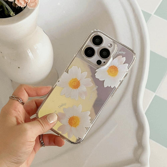 ｜Mademoment｜ Pure Daisy Design Glossy Mirror Phone