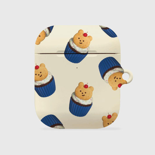 ｜THENINEMALL｜ Pattern Gummy Muffin AirPods Hard Case