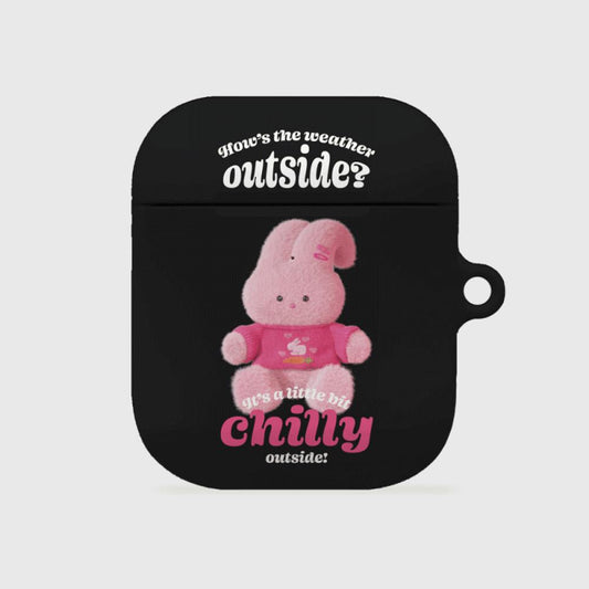 ｜THENINEMALL｜ Pink Knit Windy AirPods Hard Case