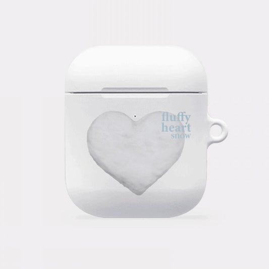｜Mademoment｜ Fluffy Heart Snow Design AirPods Case