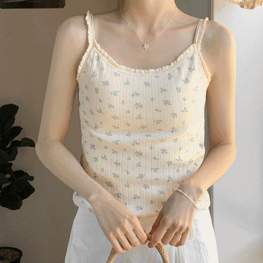 ｜98°C｜ Foren Flower Sleeveless T (2 Colors)