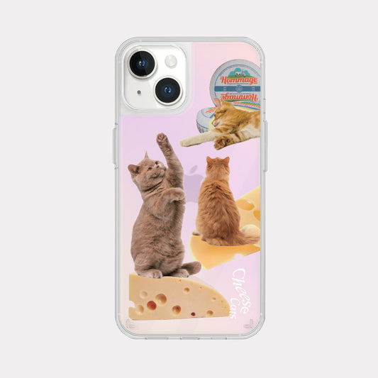 ｜Mademoment｜ Cheese Cat Design Glossy Mirror Phone