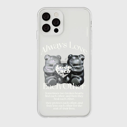 ｜THENINEMALL｜ 러브베어 Clear Phone Case (3 types)