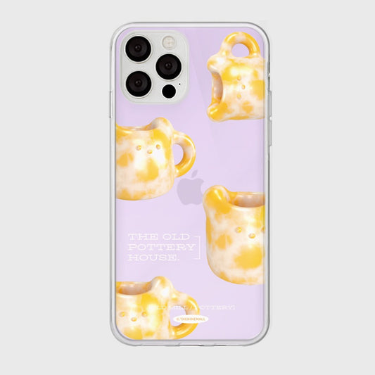 ｜THENINEMALL｜ 패턴 오렌지 포터리 Mirror Phone Case