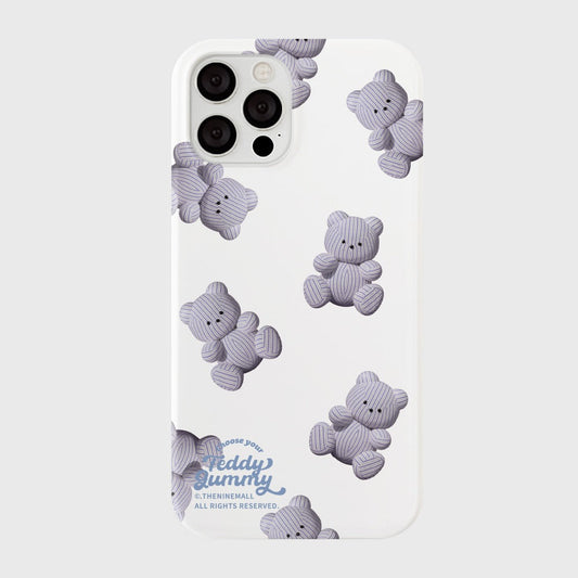 ｜THENINEMALL｜ Pattern Stripy Gummy Hard Phone Case (2 types)