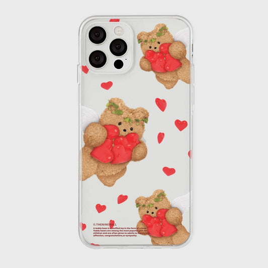 ｜THENINEMALL｜ 패턴 큐피드 Clear Phone Case (3 types)
