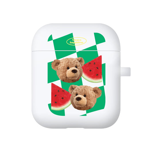 ｜MOMO CASE｜ 482 Check테드 (그린) Color Jelly Airpods Case (10 Colors)