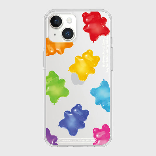 ｜THENINEMALL｜ Rainbow Gummy Balloon Clear Phone Case (3 types)