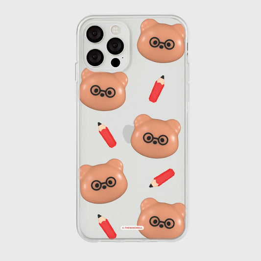 ｜THENINEMALL｜ 패턴 스터디 구미 Clear Phone Case (3 types)