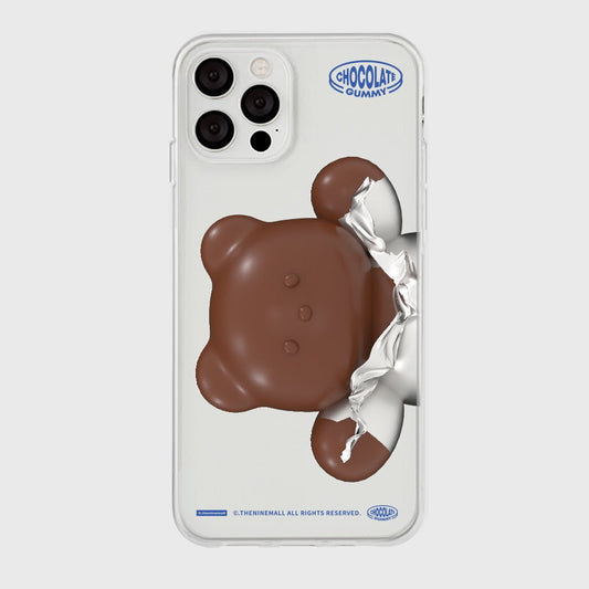 ｜THENINEMALL｜ 빅 초콜릿 구미 Clear Phone Case (3 types)