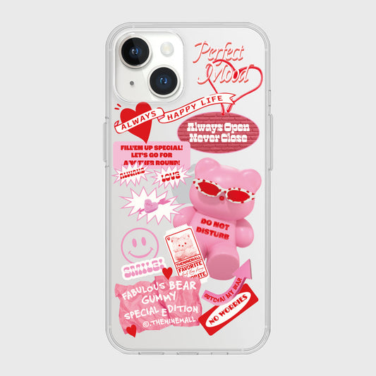 ｜THENINEMALL｜ Pink Gummy Sitcker Clear Phone Case (3 types)
