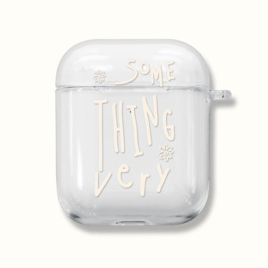 ｜MOMO CASE｜ 510 SOMETHING (크림) Clear Airpods Case