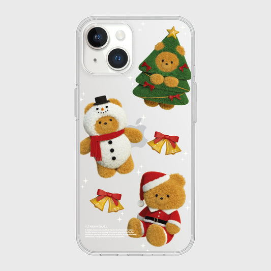 ｜THENINEMALL｜ Pattern Happy Holiday Gummy Clear Phone Case (3 types)