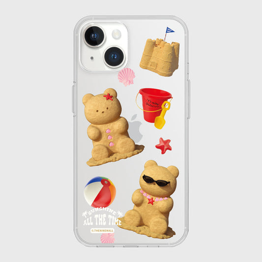 ｜THENINEMALL｜ Pattern Sand Gummy Clear Phone Case (3 types)