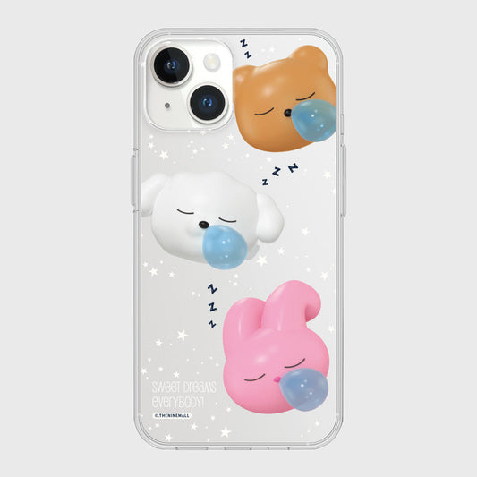 ｜THENINEMALL｜ Pattern Sweet Dreams Clear Phone Case (3 types)