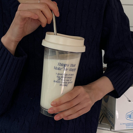 ｜Mademoment｜ Happy List Blue Clear Reusable Cup (Hot/Cold) 473ml