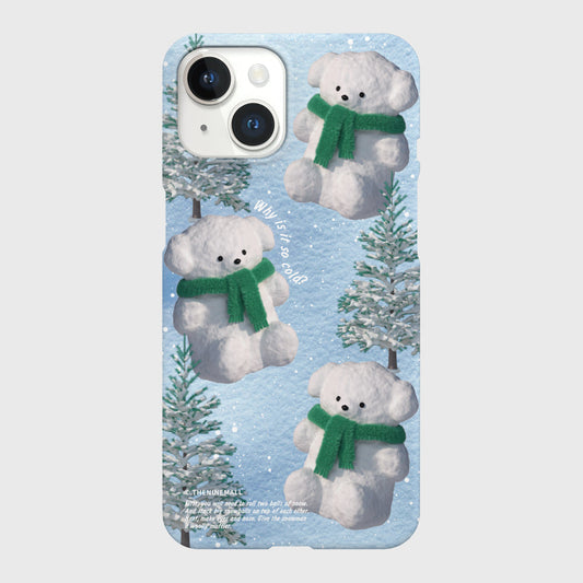 ｜THENINEMALL｜ Pattern Puppy Snowman Hard Phone Case (2 types)