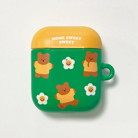 ｜MOMO CASE｜ 497 스윗카모베어(주황셔츠) Airpods Case
