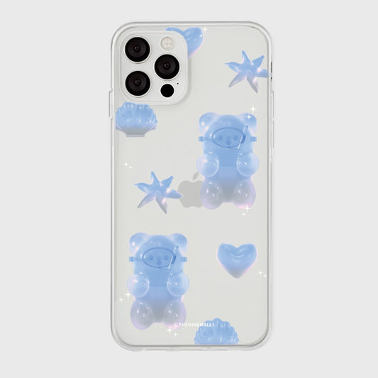 ｜THENINEMALL｜ 패턴 화이트 샌드 Clear Phone Case (3 types)
