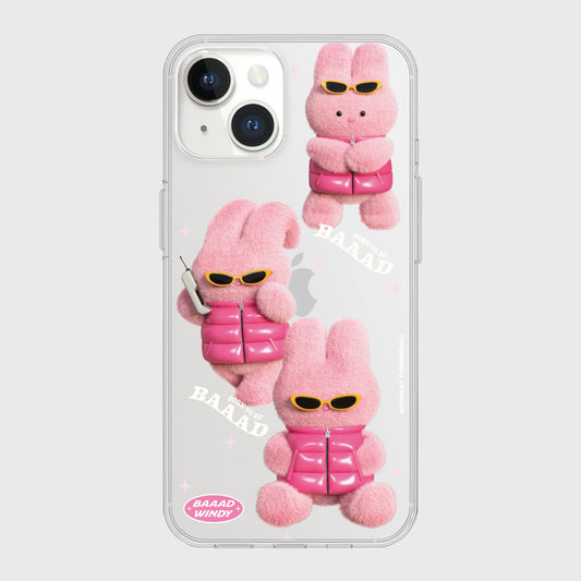 ｜THENINEMALL｜ Pattern Puffer Bad Windy Clear Phone Case (4 types)