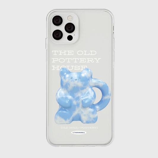 ｜THENINEMALL｜ 블루 포터리 Clear Phone Case (2 types)