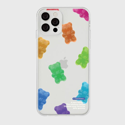 ｜THENINEMALL｜ 패턴 젤리구미 Clear Phone Case (3 types)