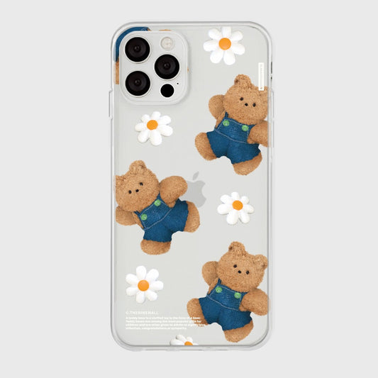｜THENINEMALL｜ 패턴 데이지 구미 Clear Phone Case (3 types)