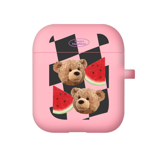 ｜MOMO CASE｜ 481 Check테드 (블랙) Color Jelly Airpods Case (10 Colors)