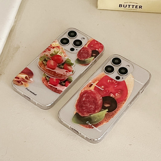 ｜Mademoment｜ Fresh Sandwich Design Clear Phone Case (3 Types)