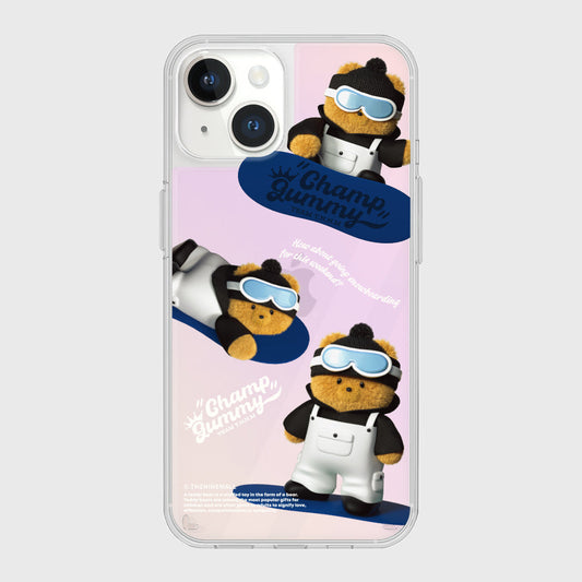 ｜THENINEMALL｜ Pattern Snowboarder Gummy Mirror Phone Case