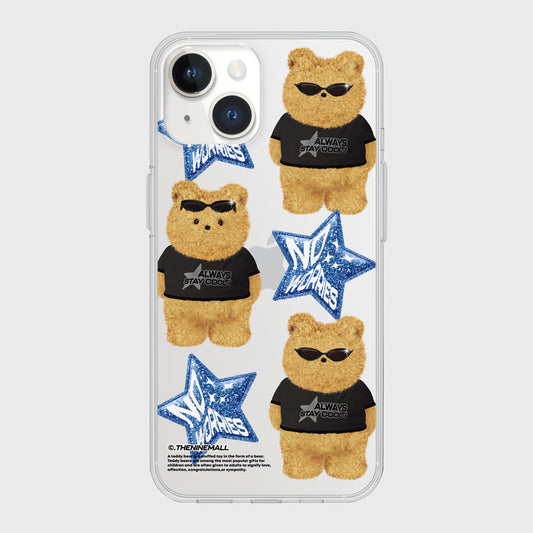 ｜THENINEMALL｜ Pattern No Worries Gummy Clear Phone Case (3 types)
